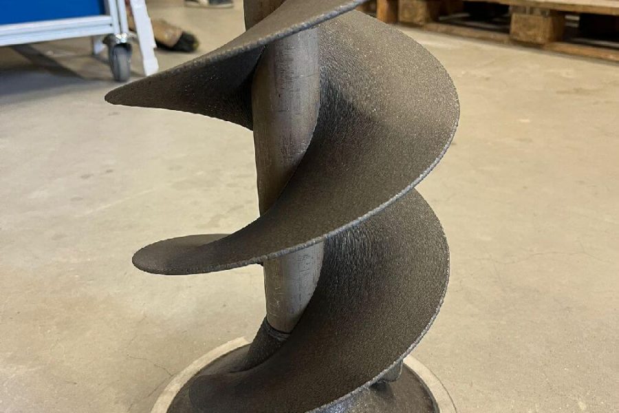 Metallspiral 3D drucken, Schneckenspiral 3D drucken aus Metall, LMD Druckverfahren